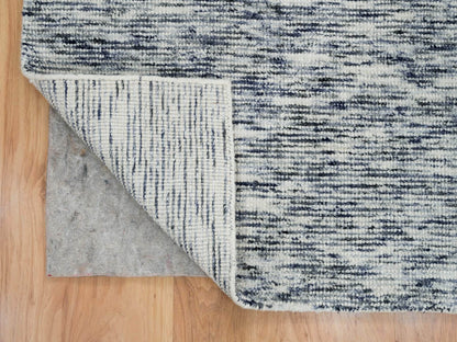 Blue 8'1" x 10'0" Modern and Contemporary Handloom Wool Rug - Sku: O065241