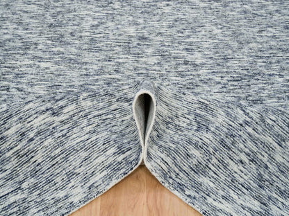 Blue 8'1" x 10'0" Modern and Contemporary Handloom Wool Rug - Sku: O065241