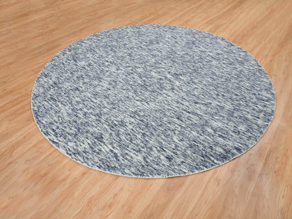 Blue 10'0" x 10'0" Modern and Contemporary Handloom Wool Rug - Sku: O065242