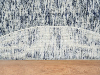 Blue 10'0" x 10'0" Modern and Contemporary Handloom Wool Rug - Sku: O065242