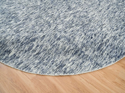Blue 10'0" x 10'0" Modern and Contemporary Handloom Wool Rug - Sku: O065242