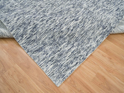 Blue 8'2" x 10'0" Modern and Contemporary Handloom Wool Rug - Sku: O065243