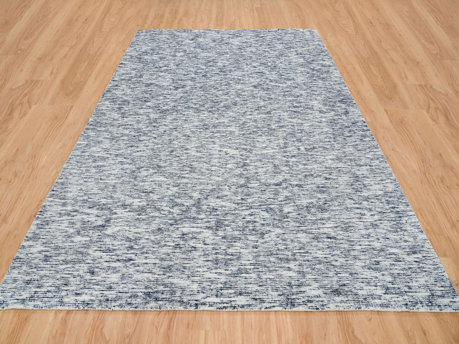 Modern / Contemporary hand-knotted wool rug in Blue, 9' x 12' — SKU O065247 (view 2)