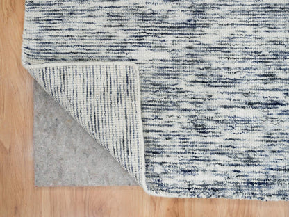 Blue 9'0" x 12'0" Modern and Contemporary Handloom Wool Rug - Sku: O065247