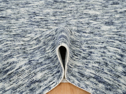 Blue 6'1" x 9'1" Modern and Contemporary Handloom Wool Rug - Sku: O065250