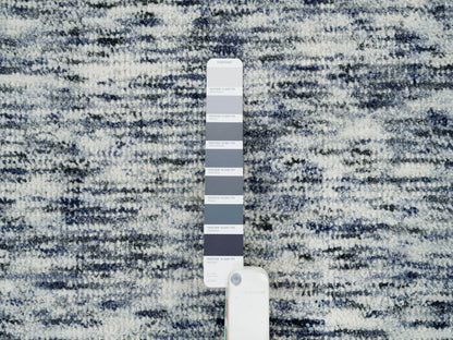 Blue 6'1" x 9'1" Modern and Contemporary Handloom Wool Rug - Sku: O065250