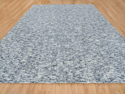 Blue 12'2" x 15'0" Modern and Contemporary Handloom Wool Rug - Sku: O065251