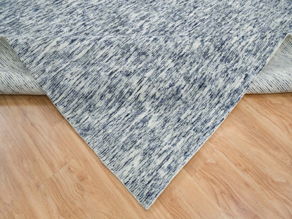 Blue 12'2" x 15'0" Modern and Contemporary Handloom Wool Rug - Sku: O065251