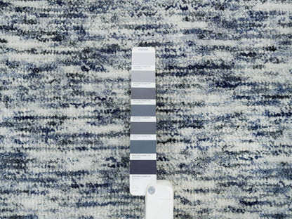 Blue 12'2" x 15'0" Modern and Contemporary Handloom Wool Rug - Sku: O065251