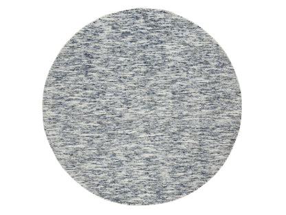Blue 5'10" x 5'10" Modern and Contemporary Handloom Wool Rug - Sku: O065253