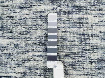 Blue 5'10" x 5'10" Modern and Contemporary Handloom Wool Rug - Sku: O065253