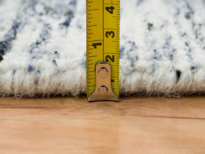 Blue 5'10" x 5'10" Modern and Contemporary Handloom Wool Rug - Sku: O065253