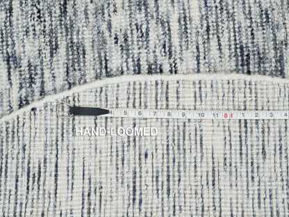 Blue 5'10" x 5'10" Modern and Contemporary Handloom Wool Rug - Sku: O065253