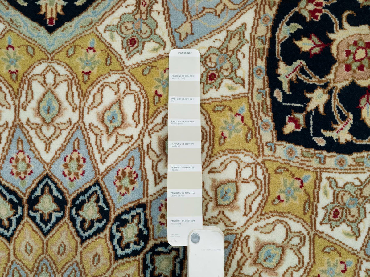 Nain Fine Oriental hand-knotted wool rug in Ivory & Light Blue, 4' x 6'1" — SKU O065308 (view 4)