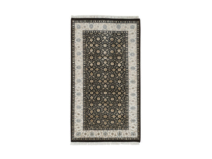 Black 2'5" x 4'7" Fine Oriental Hand knotted Wool Rug - Sku: O065310