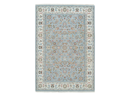 Blue 6'0" x 9'2" Fine Oriental Hand knotted Wool Rug - Sku: O065321