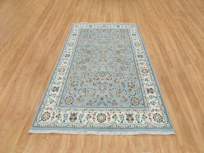 Blue 6'0" x 9'2" Fine Oriental Hand knotted Wool Rug - Sku: O065321