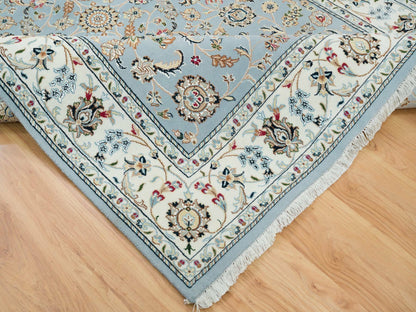 Blue 6'0" x 9'2" Fine Oriental Hand knotted Wool Rug - Sku: O065321