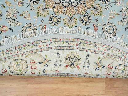 Blue 7'10" x 7'10" Fine Oriental Hand knotted Wool Rug - Sku: O065330