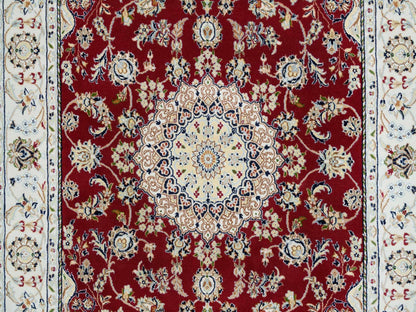 Red 4'7" x 6'8" Traditional Hand knotted Wool Rug - Sku: O065346
