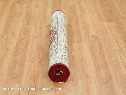 Nain Fine Oriental hand-knotted wool rug in Red & Ivory, 4'7" x 6'8" — SKU O065346 (view 6)