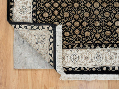 Black 4'1" x 6'0" Fine Oriental Hand knotted Wool Rug - Sku: O065348
