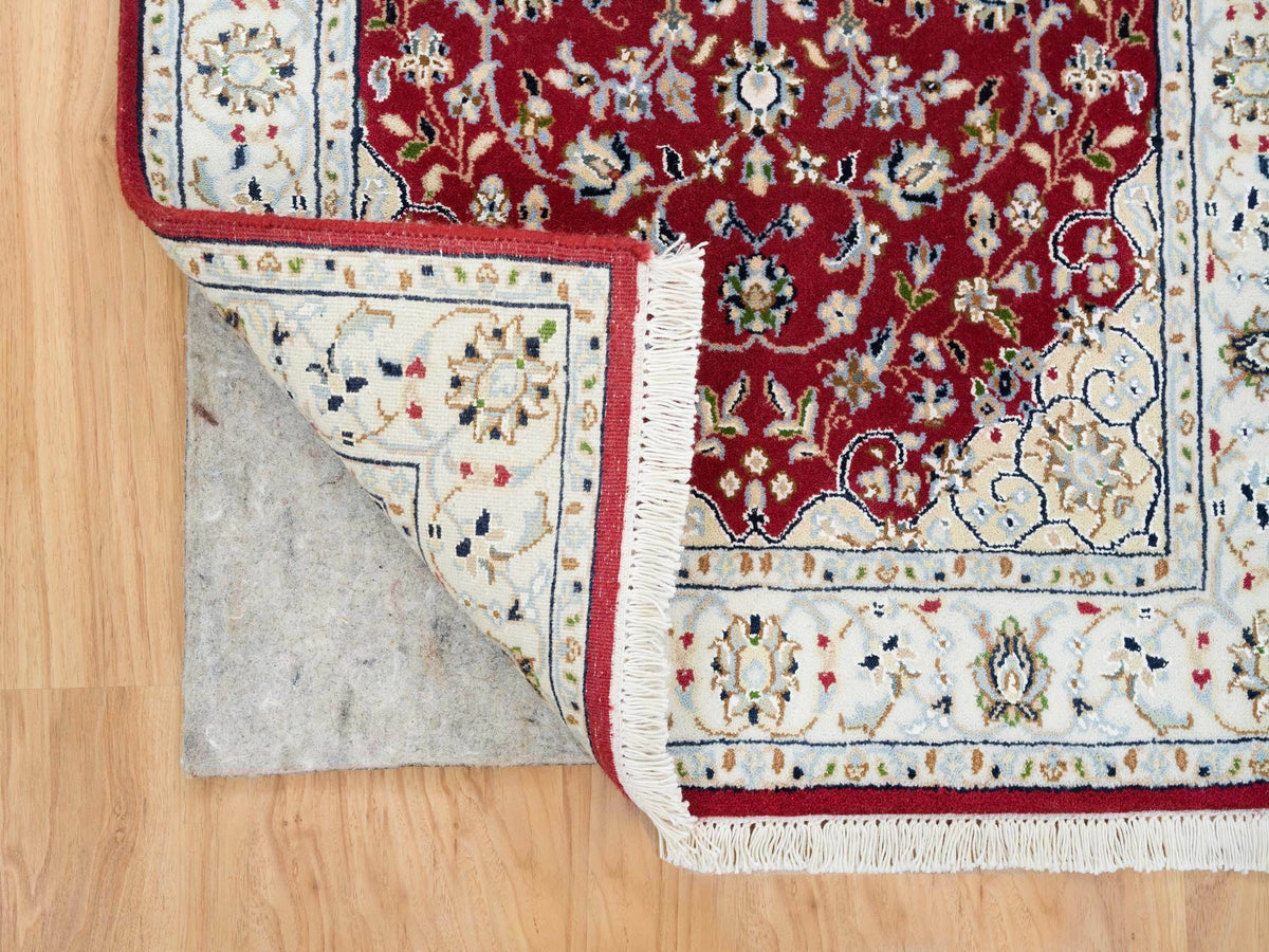 Nain Fine Oriental hand-knotted wool runner in Red & Ivory, 2'7" x 8' — SKU O065371 (view 3)