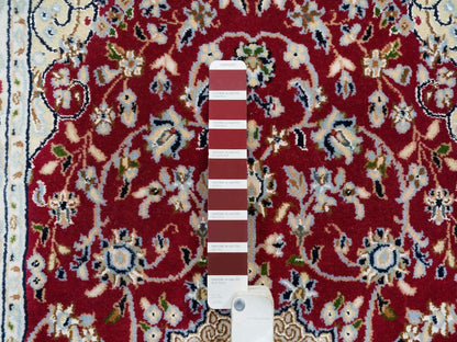 Nain Fine Oriental hand-knotted wool runner in Red & Ivory, 2'7" x 8' — SKU O065371 (view 4)