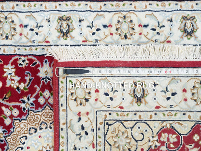 Nain Fine Oriental hand-knotted wool runner in Red & Ivory, 2'7" x 8' — SKU O065371 (view 8)