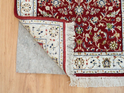 Nain Fine Oriental hand-knotted wool runner in Red & Ivory, 2'8" x 6'8" — SKU O065379 (view 3)