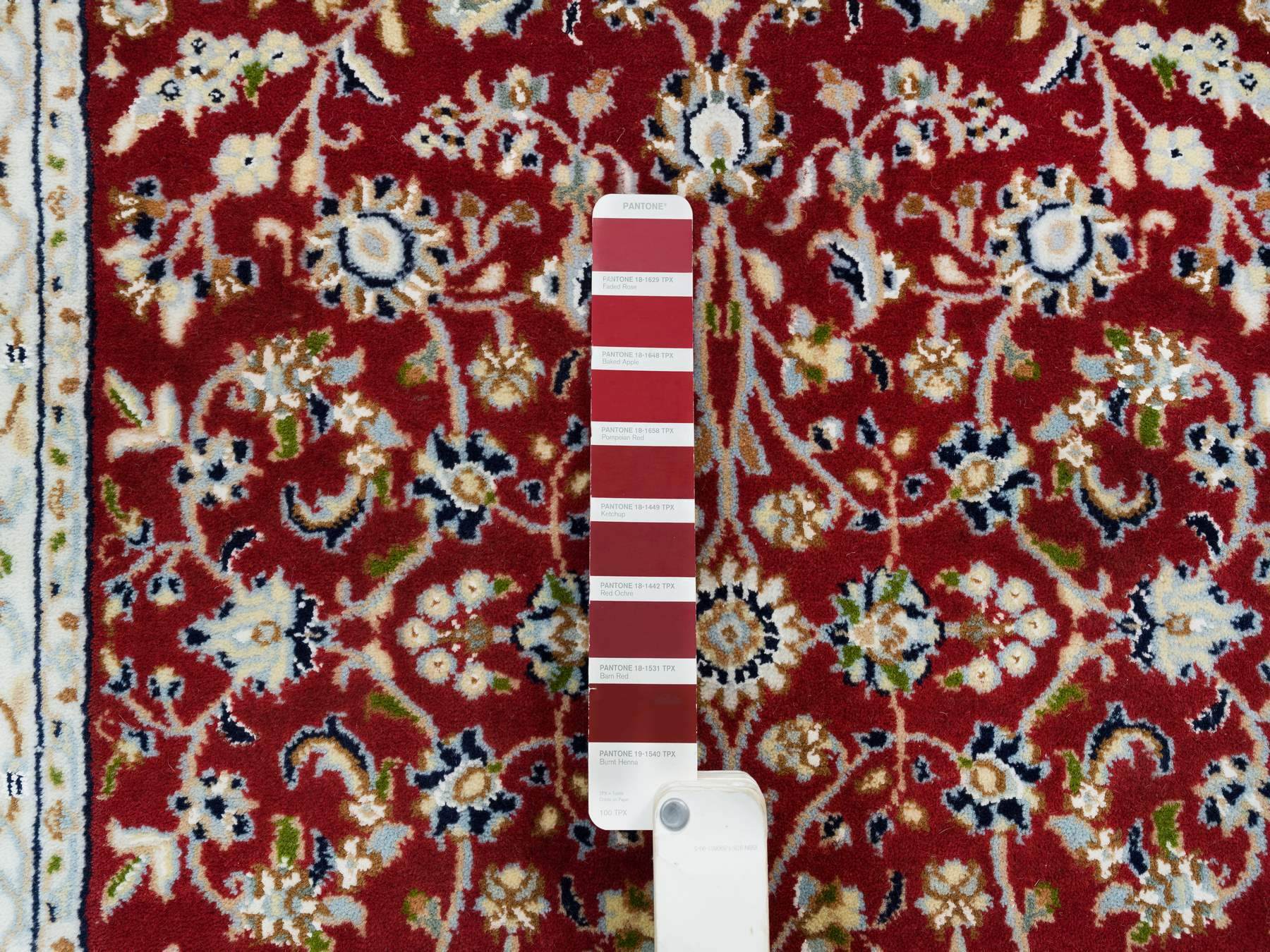 Nain Fine Oriental hand-knotted wool runner in Red & Ivory, 2'8" x 6'8" — SKU O065379 (view 4)