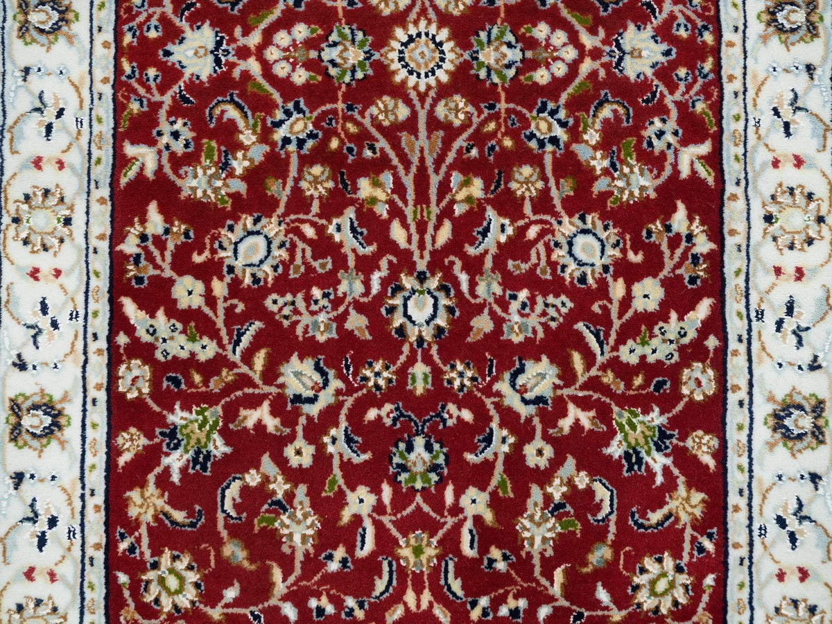 Nain Fine Oriental hand-knotted wool runner in Red & Ivory, 2'8" x 6'8" — SKU O065379 (view 5)