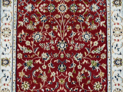 Nain Fine Oriental hand-knotted wool runner in Red & Ivory, 2'8" x 6'8" — SKU O065379 (view 5)
