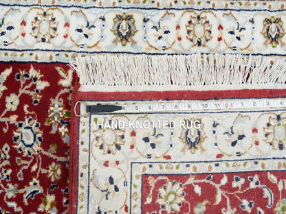Nain Fine Oriental hand-knotted wool runner in Red & Ivory, 2'8" x 6'8" — SKU O065379 (view 8)