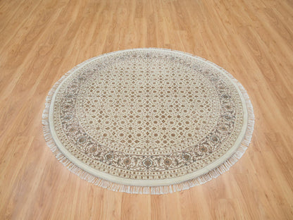 Herati Fine Oriental hand-knotted wool rug in Ivory, 6'3" x 6'3" — SKU O065401 (view 2)