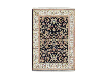 Blue 4'8" x 6'9" Fine Oriental Hand knotted Wool Rug - Sku: O065408