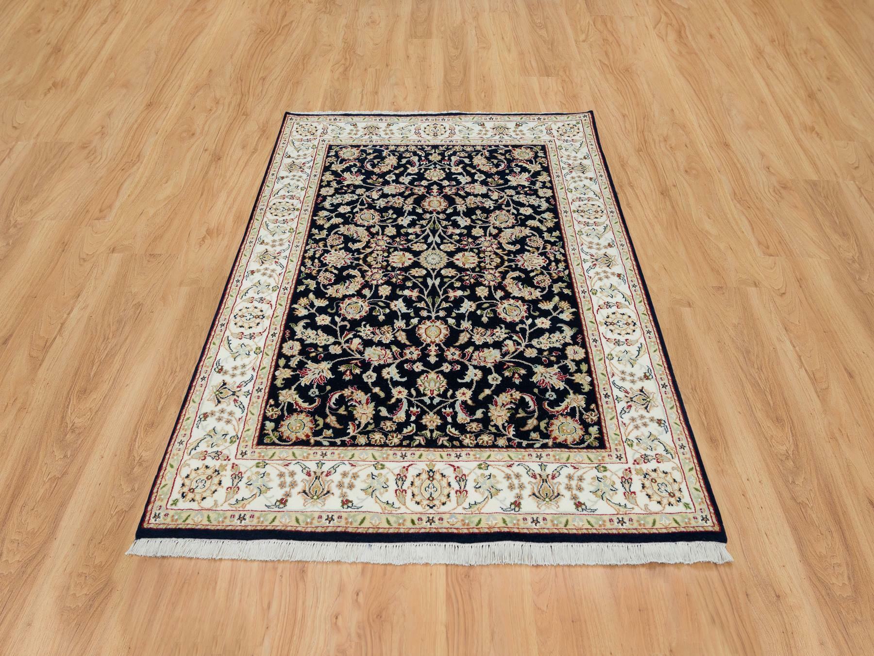 Nain Fine Oriental hand-knotted wool rug in Blue & Ivory, 4'8" x 6'9" — SKU O065408 (view 2)