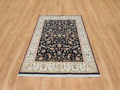 Blue 4'8" x 6'9" Fine Oriental Hand knotted Wool Rug - Sku: O065408