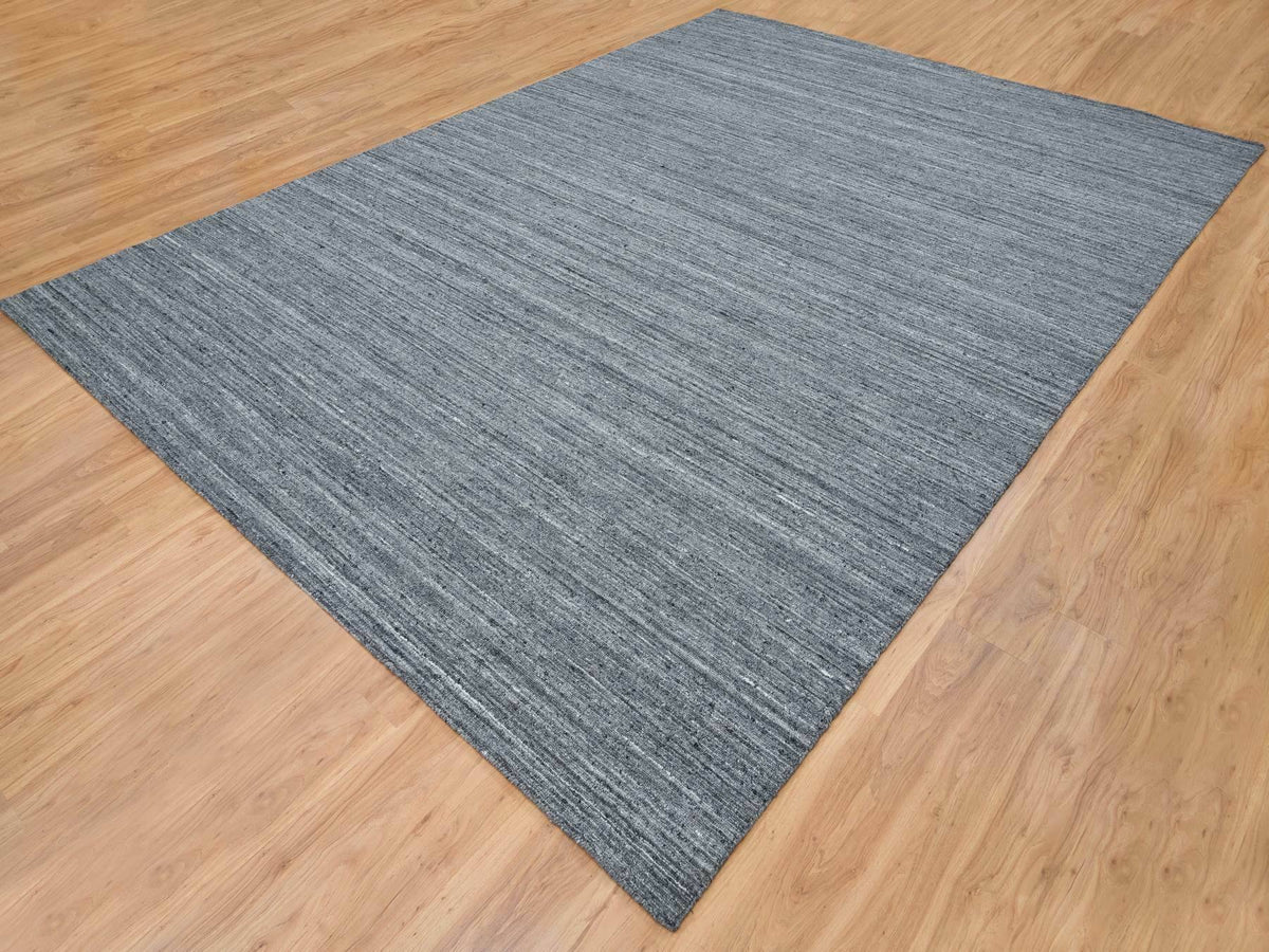 Modern / Contemporary hand-knotted wool rug in Gray, 10'3" x 14' — SKU O065421 (view 3)