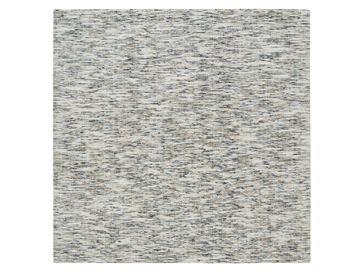 Modern / Contemporary hand-knotted wool rug in Beige, 6' x 6'2" — SKU O065436