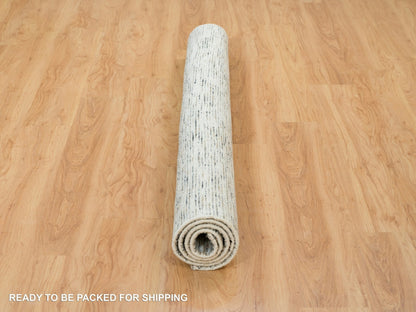 Beige 6'2" x 6'0" Modern and Contemporary Handloom Wool Rug - Sku: O065436