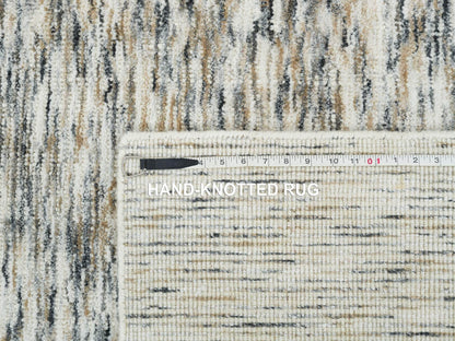 Beige 6'2" x 6'0" Modern and Contemporary Handloom Wool Rug - Sku: O065436