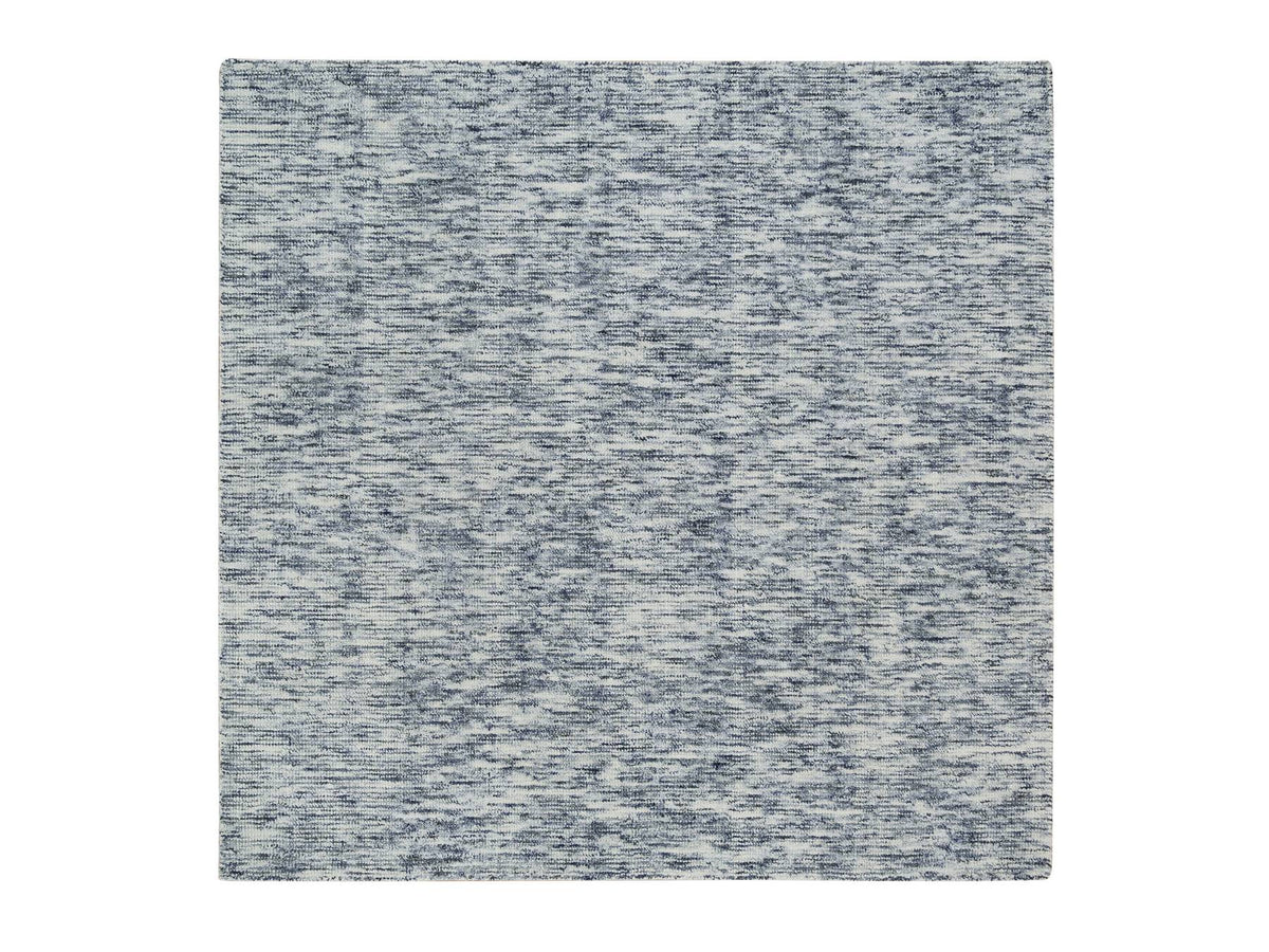 Modern / Contemporary hand-knotted wool rug in Blue, 6' x 6' — SKU O065438