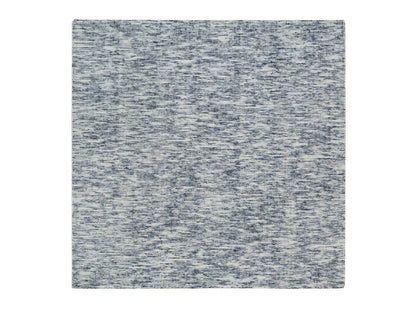 Blue 6'0" x 6'0" Modern and Contemporary Handloom Wool Rug - Sku: O065438