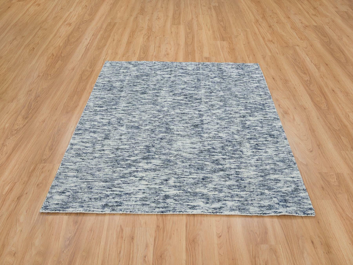 Modern / Contemporary hand-knotted wool rug in Blue, 6' x 6' — SKU O065438 (view 2)