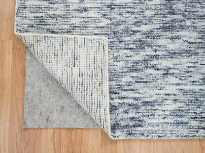 Blue 6'0" x 6'0" Modern and Contemporary Handloom Wool Rug - Sku: O065438