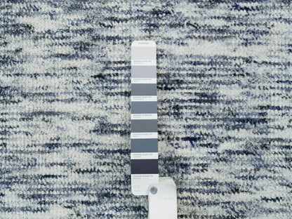 Blue 6'0" x 6'0" Modern and Contemporary Handloom Wool Rug - Sku: O065438