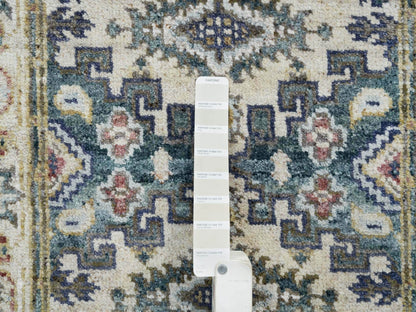 Ivory 2'5" x 8'1" Tribal Hand knotted Wool Rug - Sku: O065446