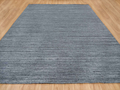 Grey 12'1" x 15'1" Modern / Contemporary Handloom Wool Rug - Sku: O065454