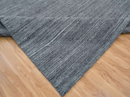 Modern / Contemporary hand-knotted wool rug in Gray, 12'1" x 15'1" — SKU O065454 (view 6)